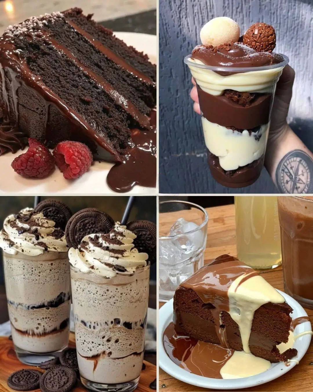 Chocolate Melted Cake Slice & Chocolate Frappe