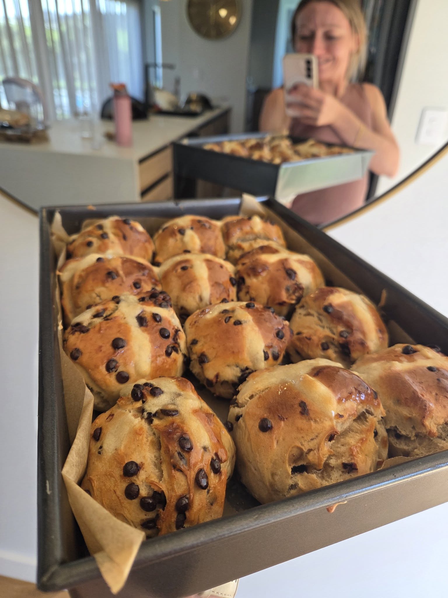Vegan Hot Cross Buns with a Fluffy Texture