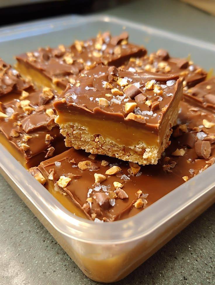 Keto Butterfinger Caramel Crunch Bars
